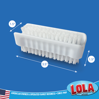 Hand and Nail Brush With Plastic No Slip Grip Block Handle, LOLA, #363