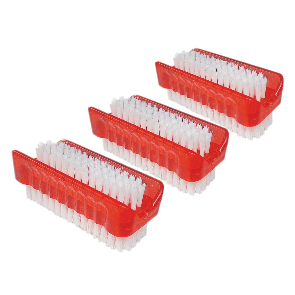 Hand & Nail Brush (3 Pack - Red)