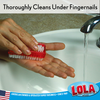 Hand and Nail Brush With Plastic No Slip Grip Block Handle, LOLA, #363