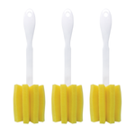 Glass & Jar Brush, w/ star shaped polyurethane foam sponge head - 3 Pack