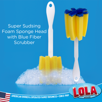 Glass & Jar Brush, w/ star shaped polyurethane foam sponge head -4 Pack
