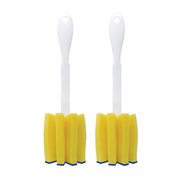 Glass & Jar Brush, w/ star shaped polyurethane foam sponge head - 2 PK