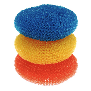 Plastic Mesh Scourers, Great for cleaning ceramic, pots, pans, glassware and more, LOLA, Item# 378