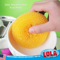 Polypropylene Knitted Mesh Scourer Won't Scratch Non-Stick or Coated Cookware, Item #378, LOLA