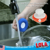 Plastic Mesh Hand Saver Scourer with Knob, Item# 382, Red, Blue & Yellow, by Lola® Brand Cleaning