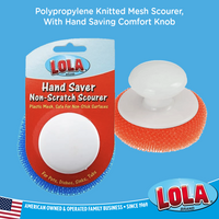 Plastic Mesh Scourer with Knob, Item# 382, by Lola® Brand Cleaning, Blue