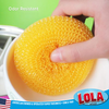 Jumbo Plastic Mesh Scourer (6 Pieces - Assorted Colors), 4" x 4" x 2"