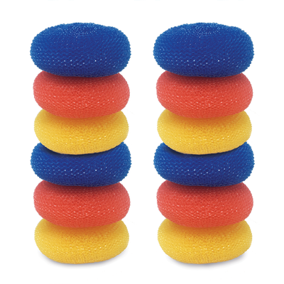 Jumbo Plastic Mesh Scourer - 144 Pack (Assorted Colors)