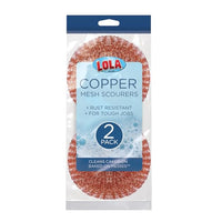 Copper Mesh Scourer - 2 pack, size 3.5" x 3.5" x 1.25", Heavy Duty