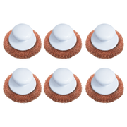 Copper Mesh Scourer with Hand Saver Knob -6 Pack