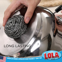 LOLA Products Scourers | Item# 430 | Stainless Steel, Great for Scrubbing Stainless Steel Cookware, Grills and Many Other Surfaces