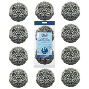 Jumbo Stainless Steel Scourer - 12 Pack, #4322, Cleans steel, LOLA