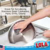 Jumbo Curled Flat Wire Stainless Steel Scourer - 2 Pack, #4322, by LOLA Brand