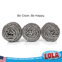 Jumbo Stainless Steel Scourer - 12 Count, LOLA, 4322, curled wire