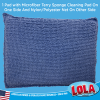 NYLON NET ONE SIDE & MICROFIBER TERRY CLOTH ONE SIDE / 2-WAY CLEANING SPONGE PAD - 12 PACK