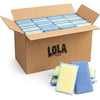 Lola Products Microfiber & Nylon Net Sponges: 144 Dual Sided Nylon Net Sponge Pads, Non-Scratch and 144-Sided Cleaning Sponge Pads, 288 Pack Combo