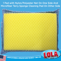 Nylon Net & Microfiber Terry Sponge 2 way Cleaning Pad, by LOLA PRODUCTS, microfiber side two pack