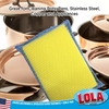 Nylon Net & Microfiber Terry Sponge 2 way Cleaning Pad, Item# 463, by LOLA PRODUCTS, microfiber side two pack