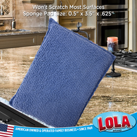 Lola Item# 463, Sponge with Nylon Net and Microfiber Terry Sponge combo, Two way Cleaning Pad, nylon net side, 2 pack