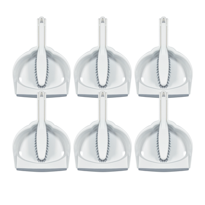 Dust Pan & Brush Set - Clip On - 6 count