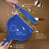 Dust Pan & Brush Set - Clip On - 6 count