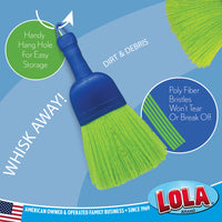 Whisk Broom Handheld, Durable Nylon Bristles, Indoor/Outdoor