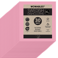 Wowables, Swedish Dish Cloths on a Roll, Reusable & Biodegradable Paper Towels, 30 Count Roll