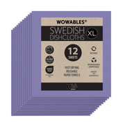 Wowables, Swedish Dish Cloths on a Roll, Reusable & Biodegradable Paper Towels, 12 Count Roll
