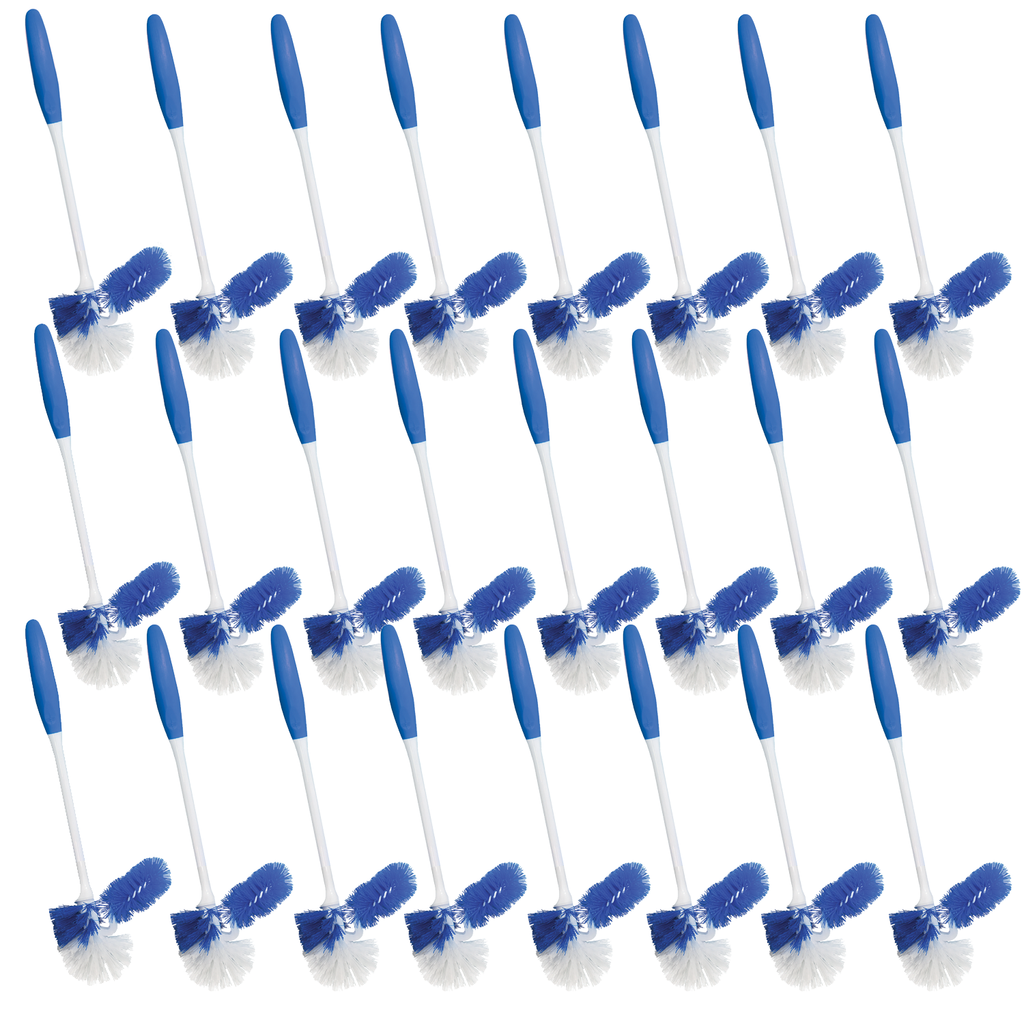 Lola Pro Euro Bowl Brush - with Under the Rim Angled Scrub Attachment -24 Pack