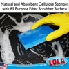 Cellulose Scrub Sponge, a LOLA Product, # 5812, Each Sponge Size = 4.5" x 2.8" x .8"