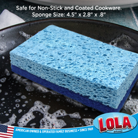 Cellulose Scrub Sponge, a LOLA Product, # 5812, Each Sponge Size = 4.5" x 2.8" x .8"