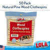 Wood Spring Clothespins - 50 count