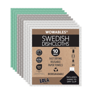 Swedish Dishcloths Biodegradable Reusable Paper Towels 10 Pack - Made in Germany