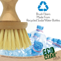 Eco Clean Recycled made from Soda Bottles Vegetable Brush, Bamboo, Lola Products, Item 761