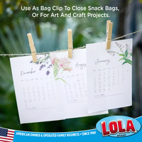 Use to seal closed snacks as bag clip in the pantry or for art and craft projects. Item #850, By Lola Products