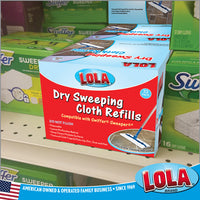 swiffer comptaible refills by LOLA, Item# 9008, EACH CLOTH SIZE: 8.13" x 11"