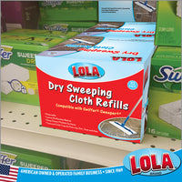 swiffer comptaible refills by LOLA, Item# 9008, EACH EMBOSSED CLOTH SIZE: 8.13" x 11"