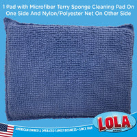 Nylon Net One Side & Microfiber Terry Cloth One Side / 2-Way Cleaning Sponge Pad - 2 pack