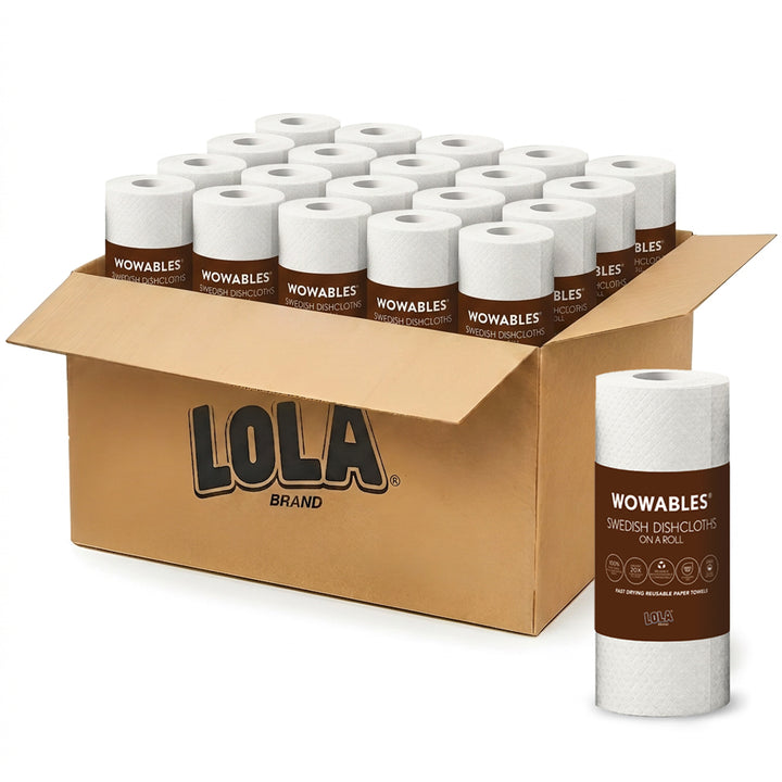 Wowables, Reusable & Biodegradable Paper Towels, Swedish Dishcloths, Bulk