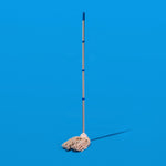Cotton Deck Mop, White, w/ 4-Ply High Quality Yarn - Threaded Handle W/ 2 Heads