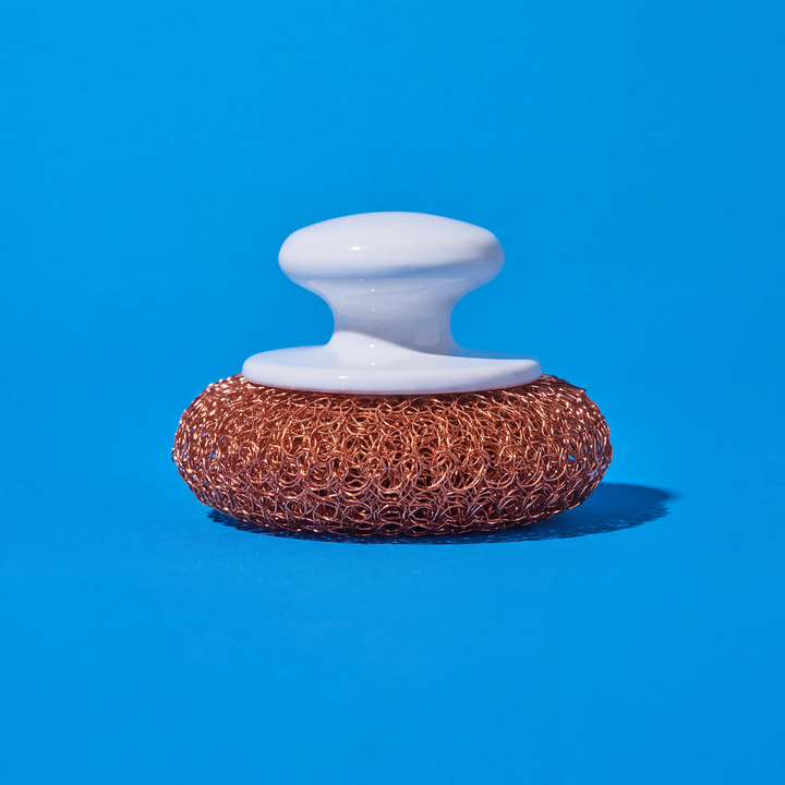 Copper Mesh Scourer with Hand Saver Knob -6 Pack