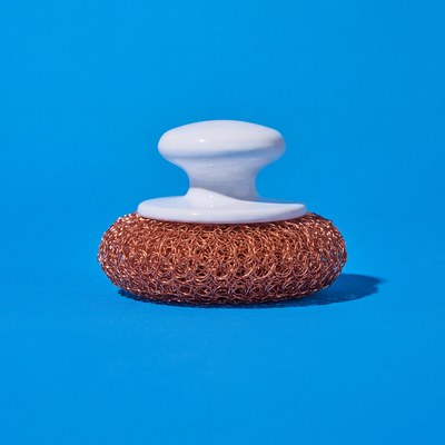 Copper Mesh Scourer with Hand Saver Knob