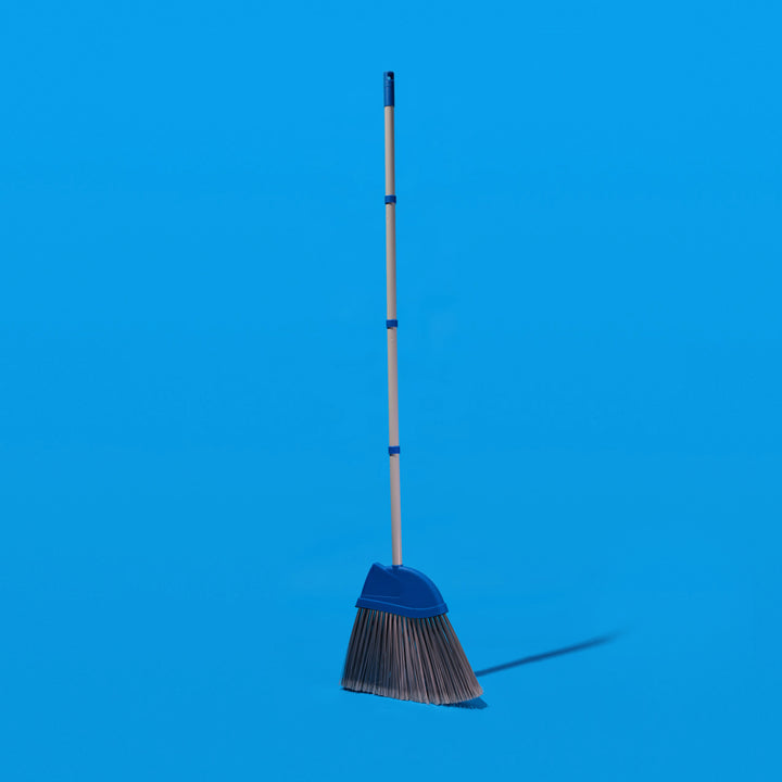 Big Angle Broom, 12" wide head w/ 4 piece threaded handle