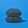 Jumbo Wire Mesh Scourers - 2 pack,  4" x 4" x 1.5" each, Galvanized Steel