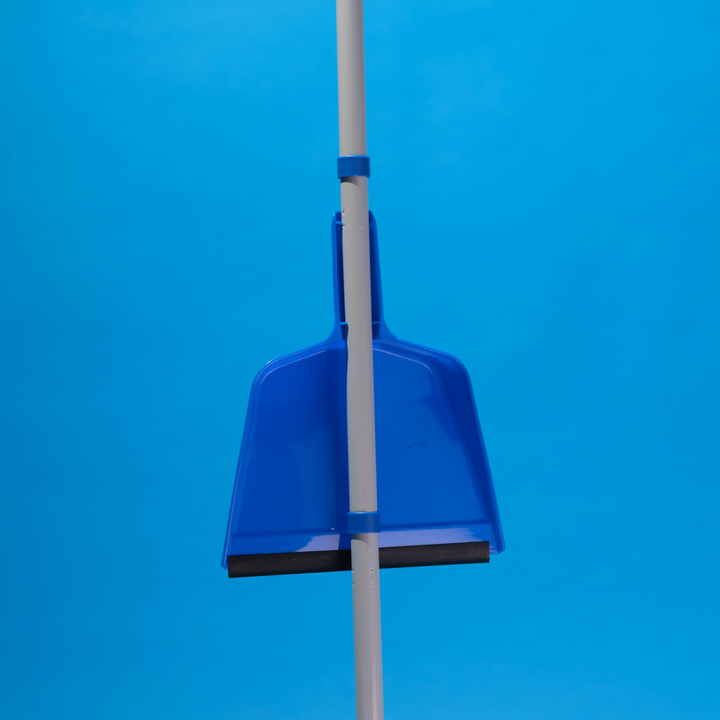 Clip-On Dust Pan & Brush Set, Dust Catching Rubber Lip For Easy Cleaning