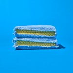 Nylon Net One Side & Microfiber Terry Cloth One Side / 2-Way Cleaning Sponge Pad - 2 pack