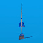 Angle Broom with dustpan, 9.25" W Head, with 4 piece handle